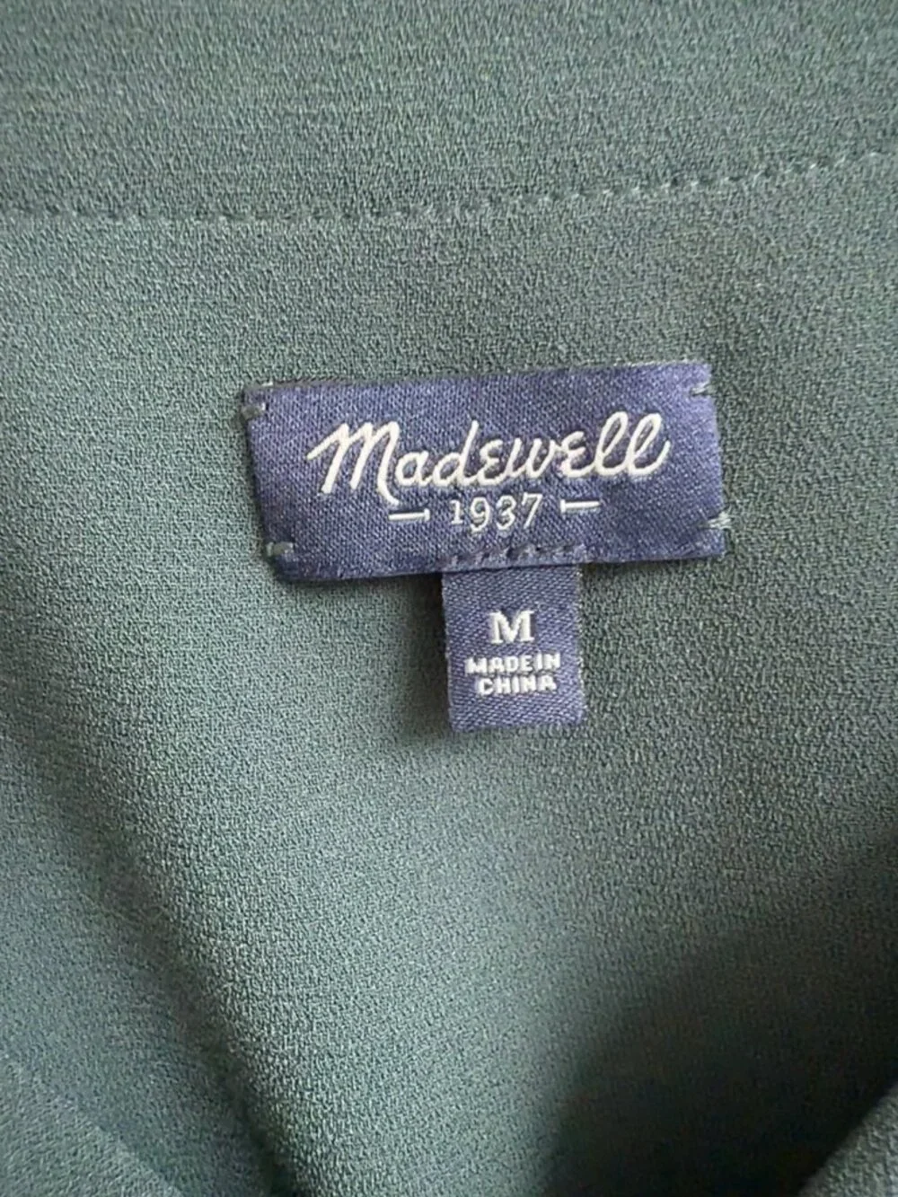 Madewell Forest Green Wrap Jumpsuit Medium Adjustable Straps Tie Ankle